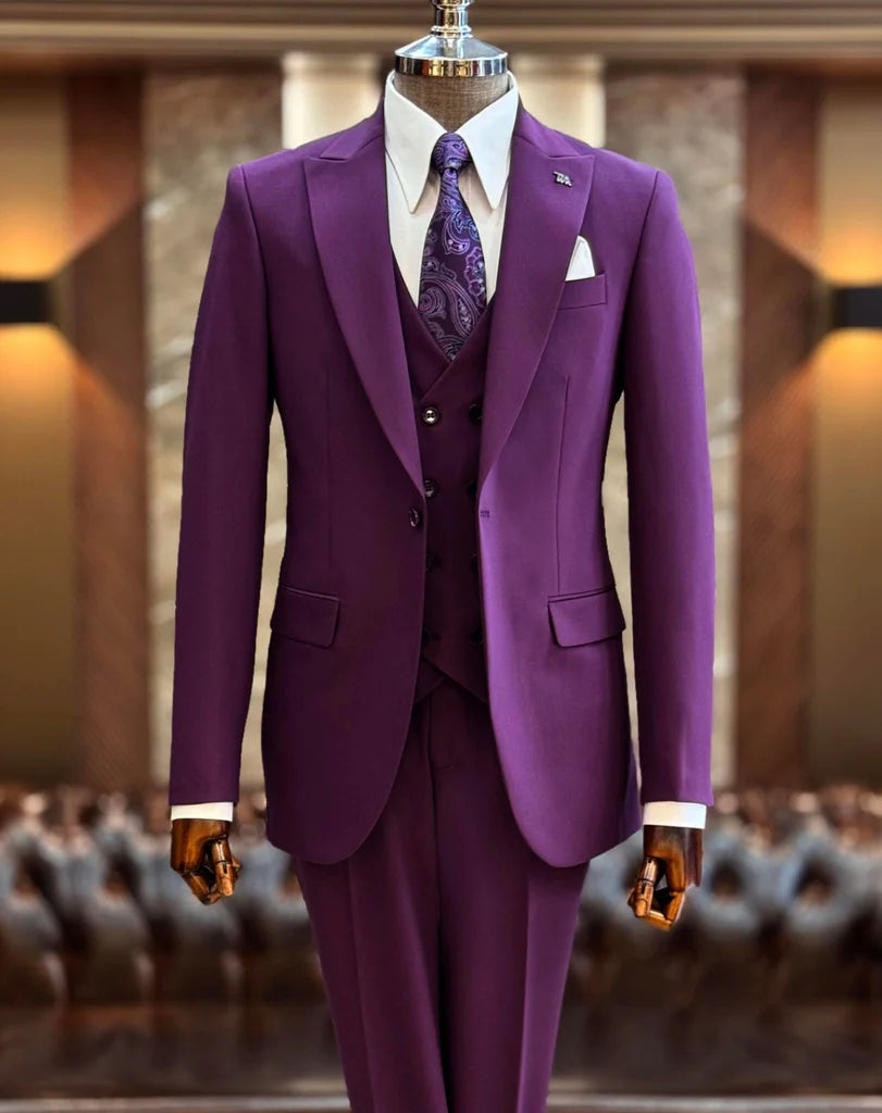 Brabion Abbot Purple Slim Fit Suit