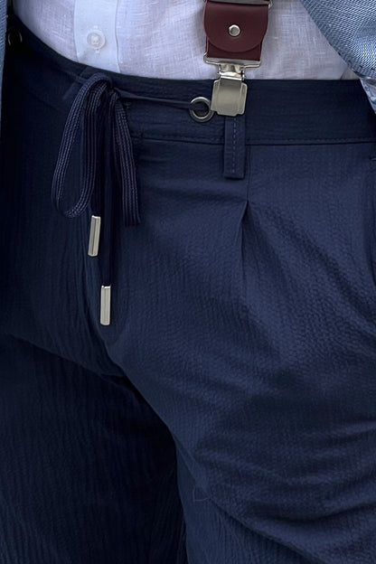 Daniel Navy Blue Cotton Pants