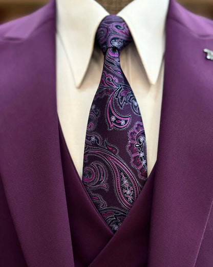 Brabion Abbot Purple Slim Fit Suit