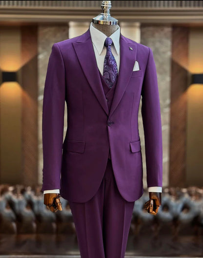 Brabion Abbot Purple Slim Fit Suit