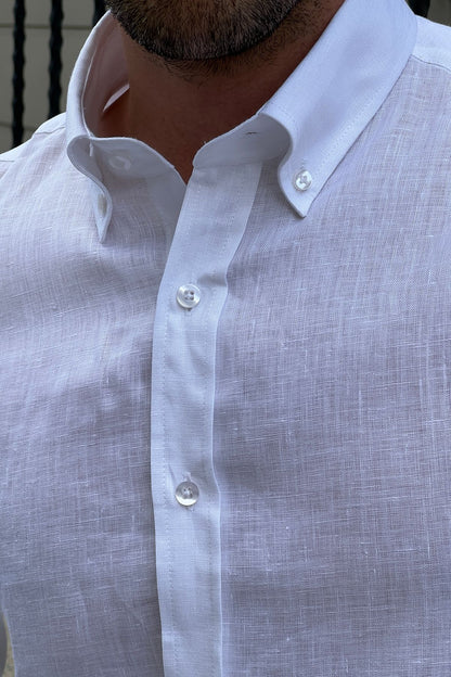 Brabion Daniel White Linen Shirt