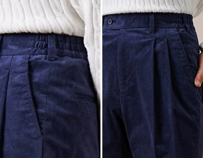 Verona Double-Pleated Men's Corduroy Trousers