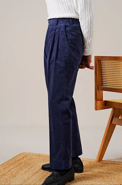 Verona Double-Pleated Men's Corduroy Trousers