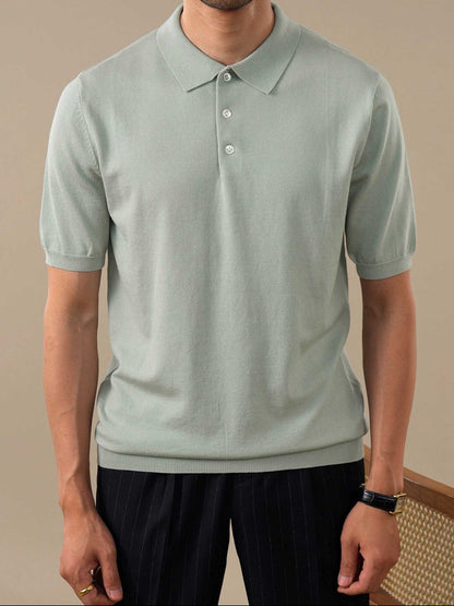 Men’s Italian-Style Lenzing Lyocell Knit Polo Shirt BRABION