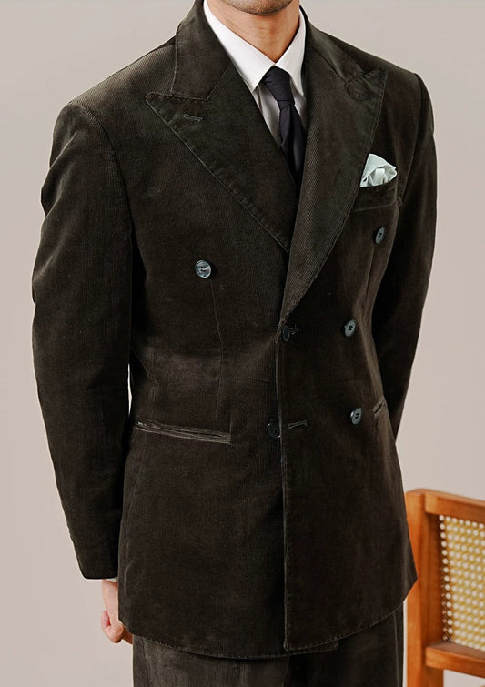 Vintage Corduroy Double-Breasted Blazer