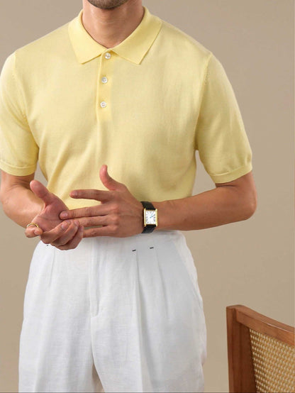 Men’s Italian-Style Lenzing Lyocell Knit Polo Shirt BRABION