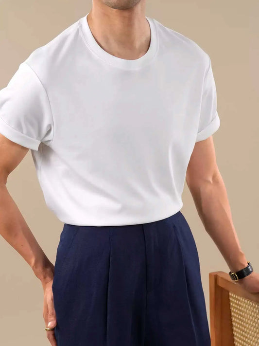 60s Cotton Blend Cool Feeling Short Sleeve T-Shirt For Men BRABION
