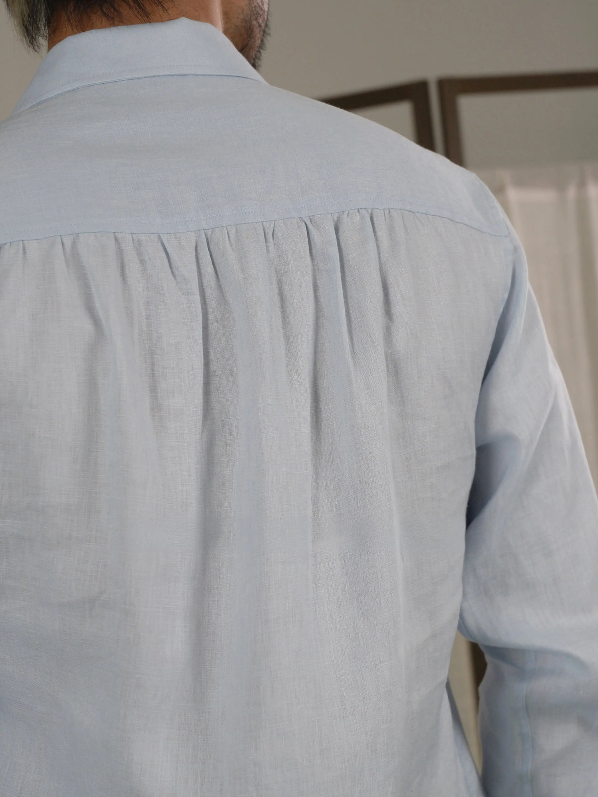 Men's Cuban Collar Long Sleeve Linen Shirt