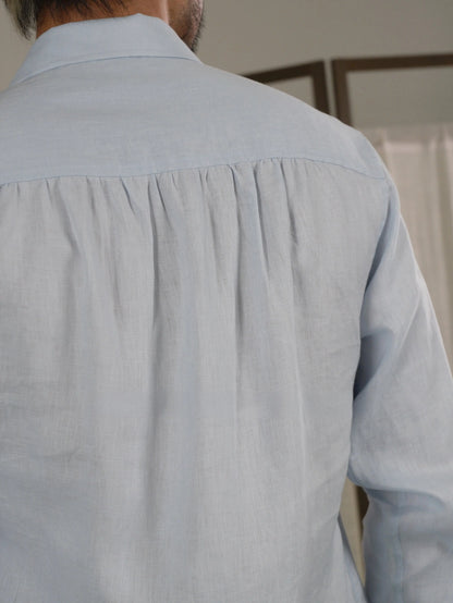 Men's Cuban Collar Long Sleeve Linen Shirt