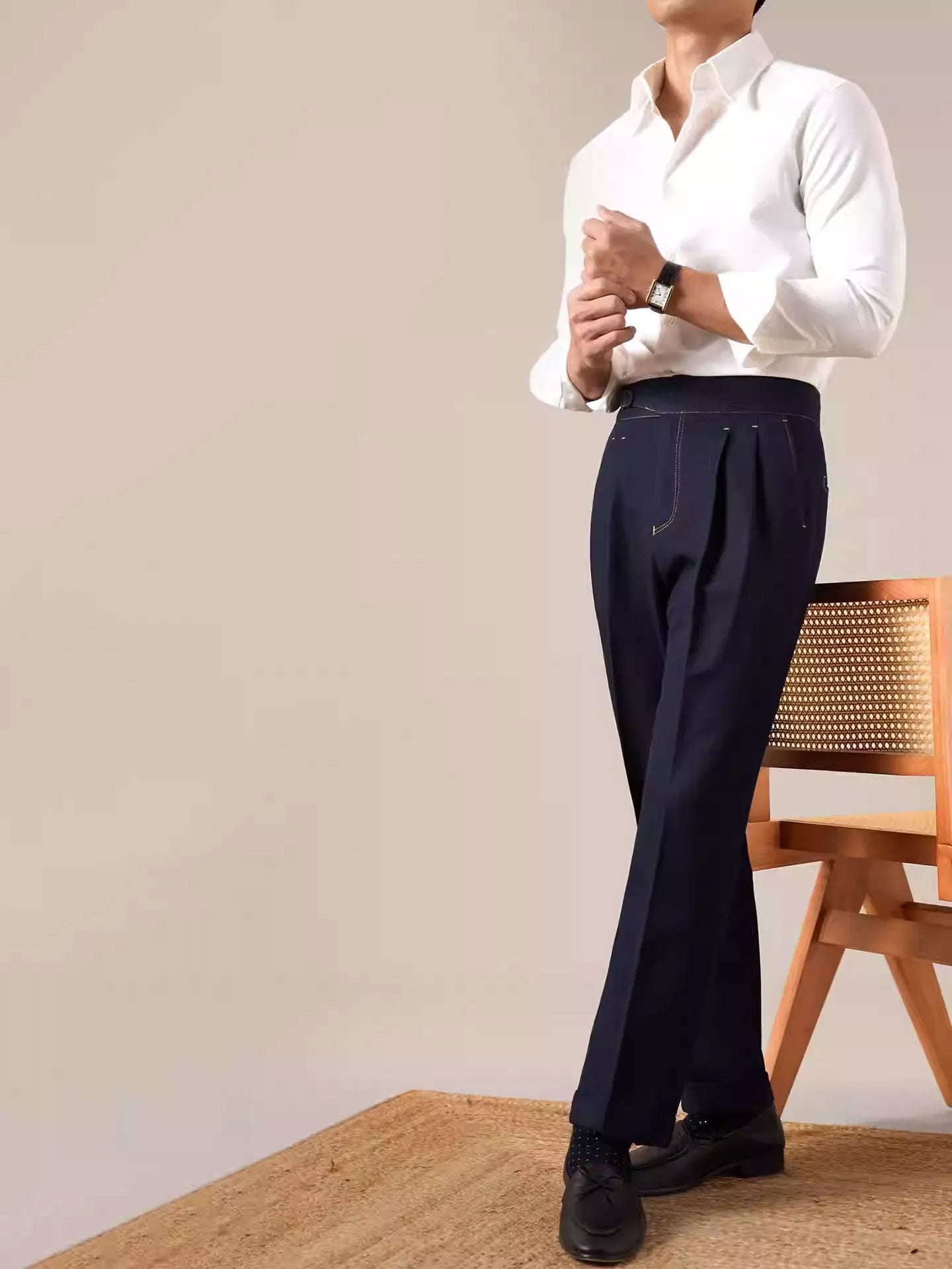 Gurkha Double-Pleat Denim Trousers BRABION
