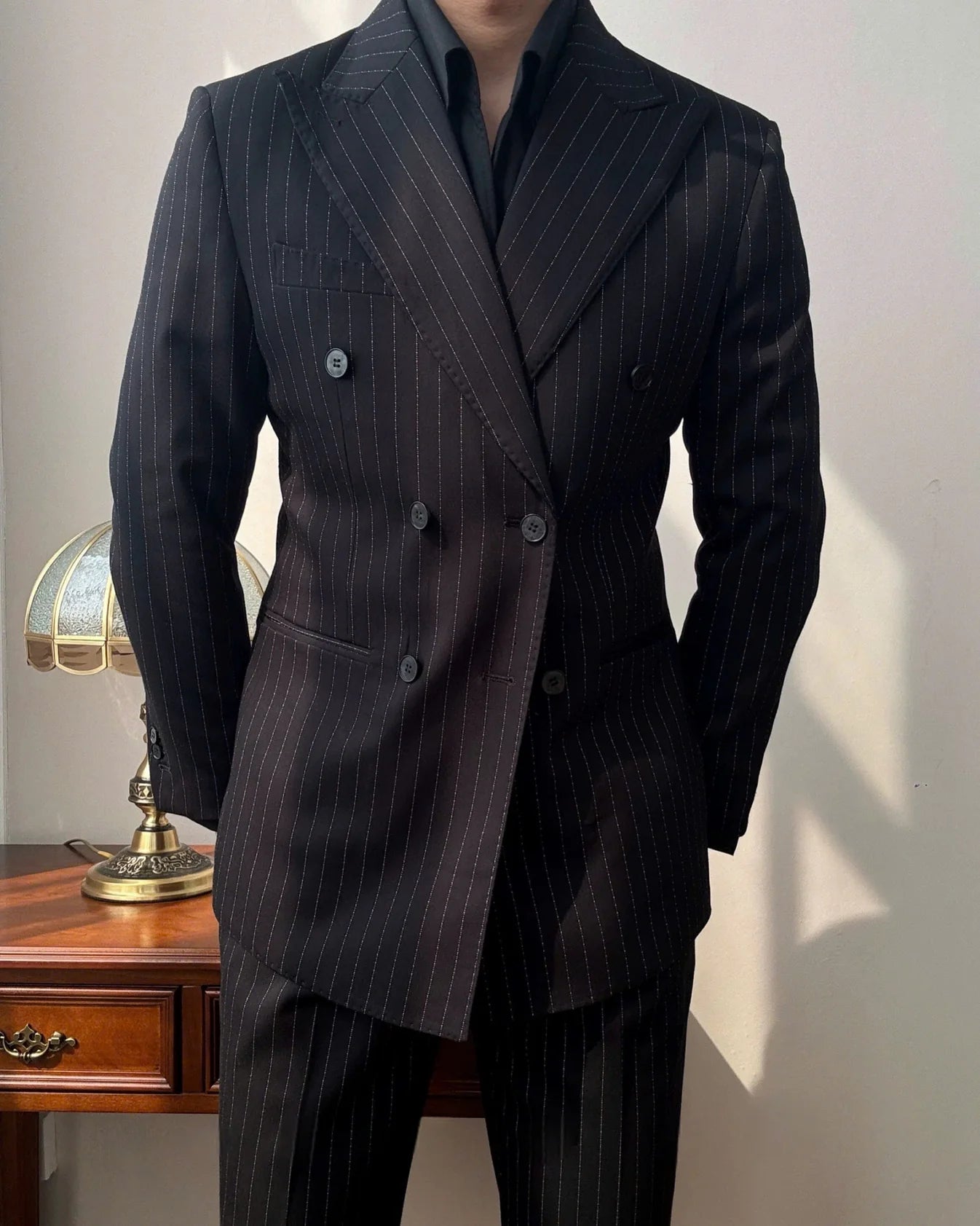 Mayfair Black Pinstripe Suit