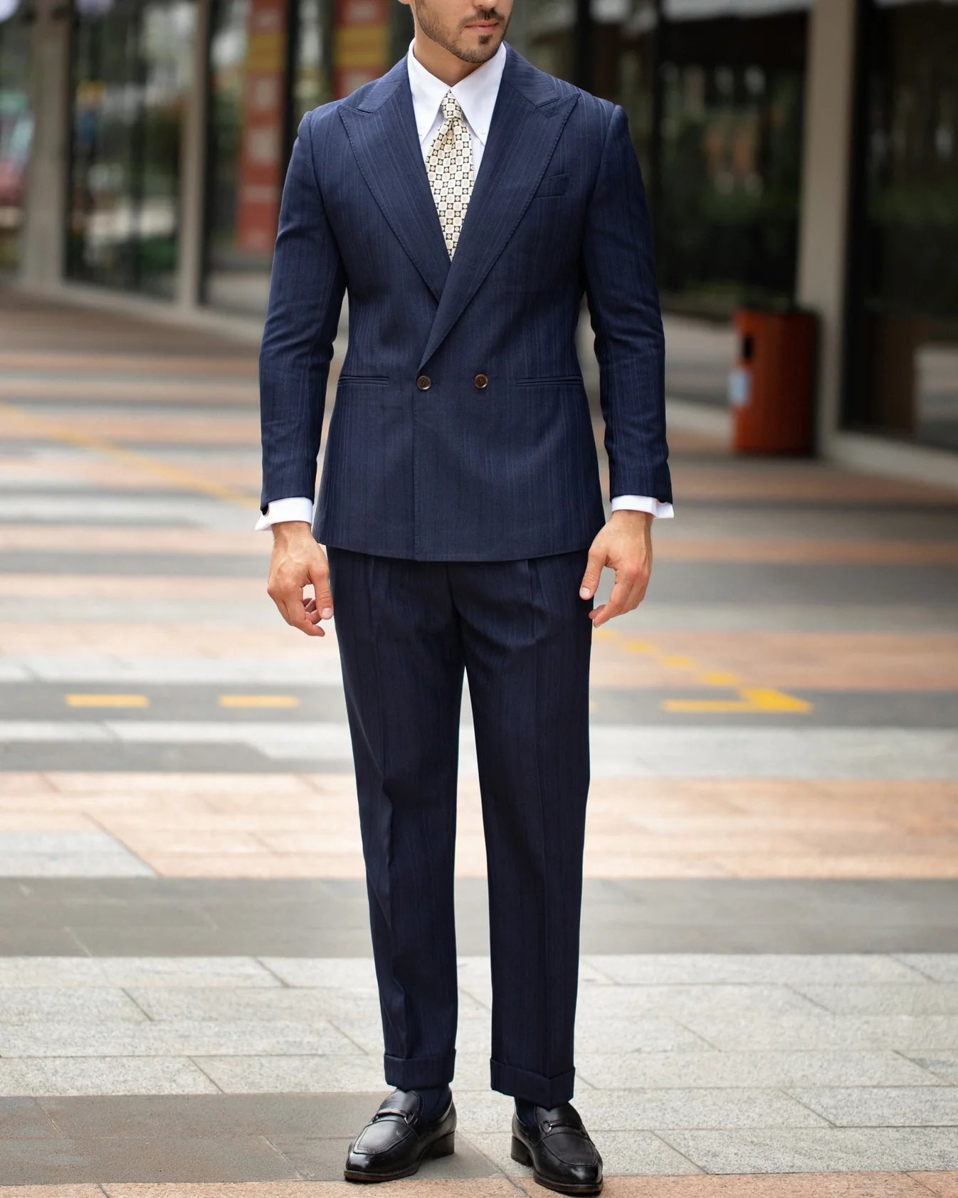 Men’s Salzburg Navy Double-Breasted Suit