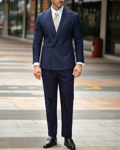 Men’s Salzburg Navy Double-Breasted Suit