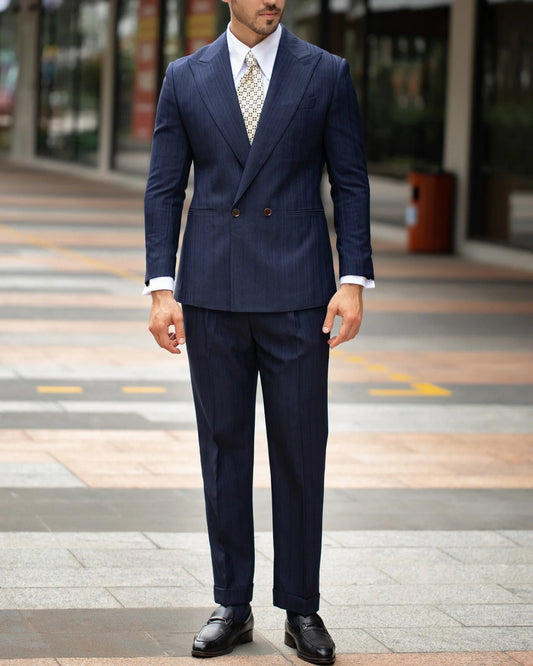 Men’s Salzburg Navy Double-Breasted Suit