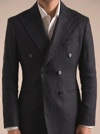 Men's Capri Breathable 100% Linen Double-Breasted Blazer