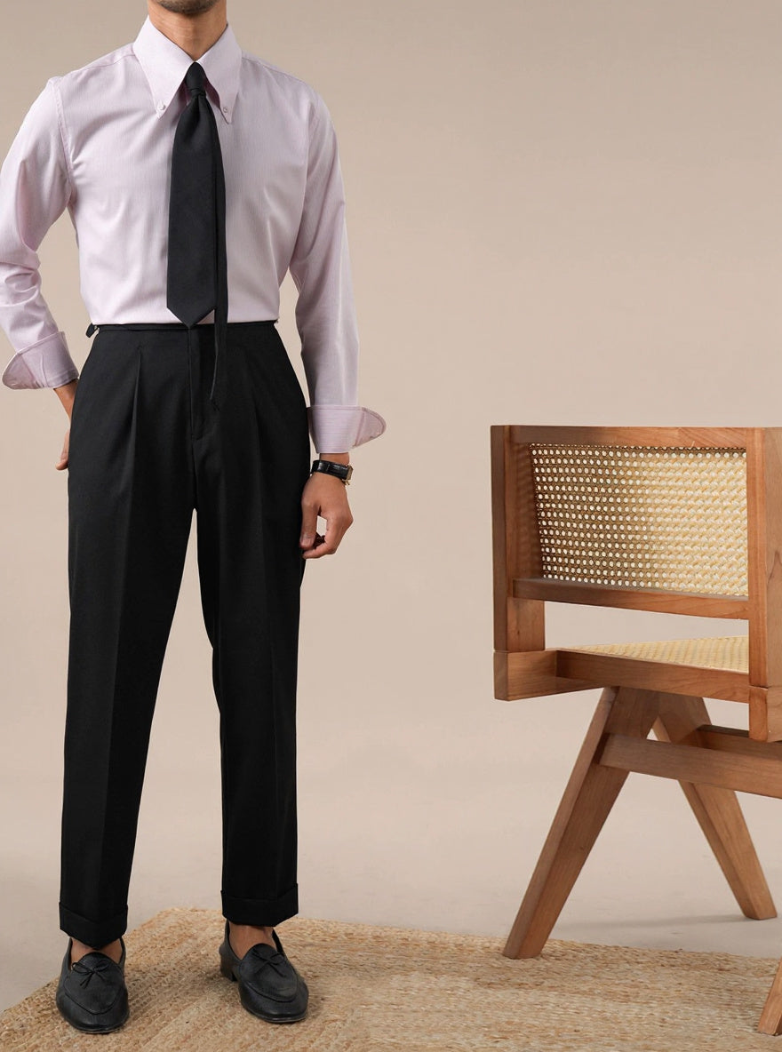 Mens Italian Jacquard Striped Shirt