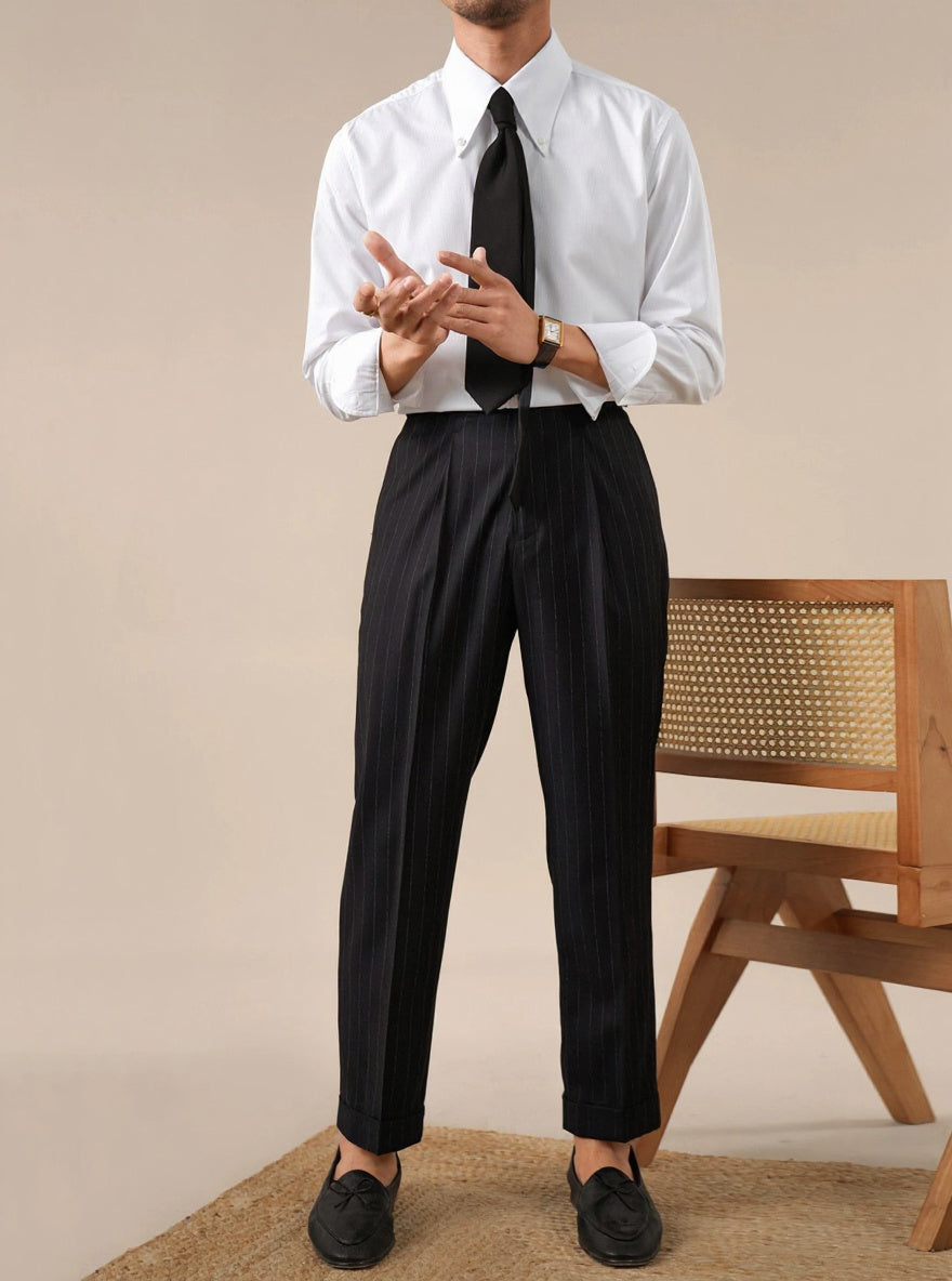 Mens Dress Shirt Bold Pointed Collar Button-Down