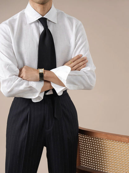 Italian Style Mens V-Neck Breathable Shirt