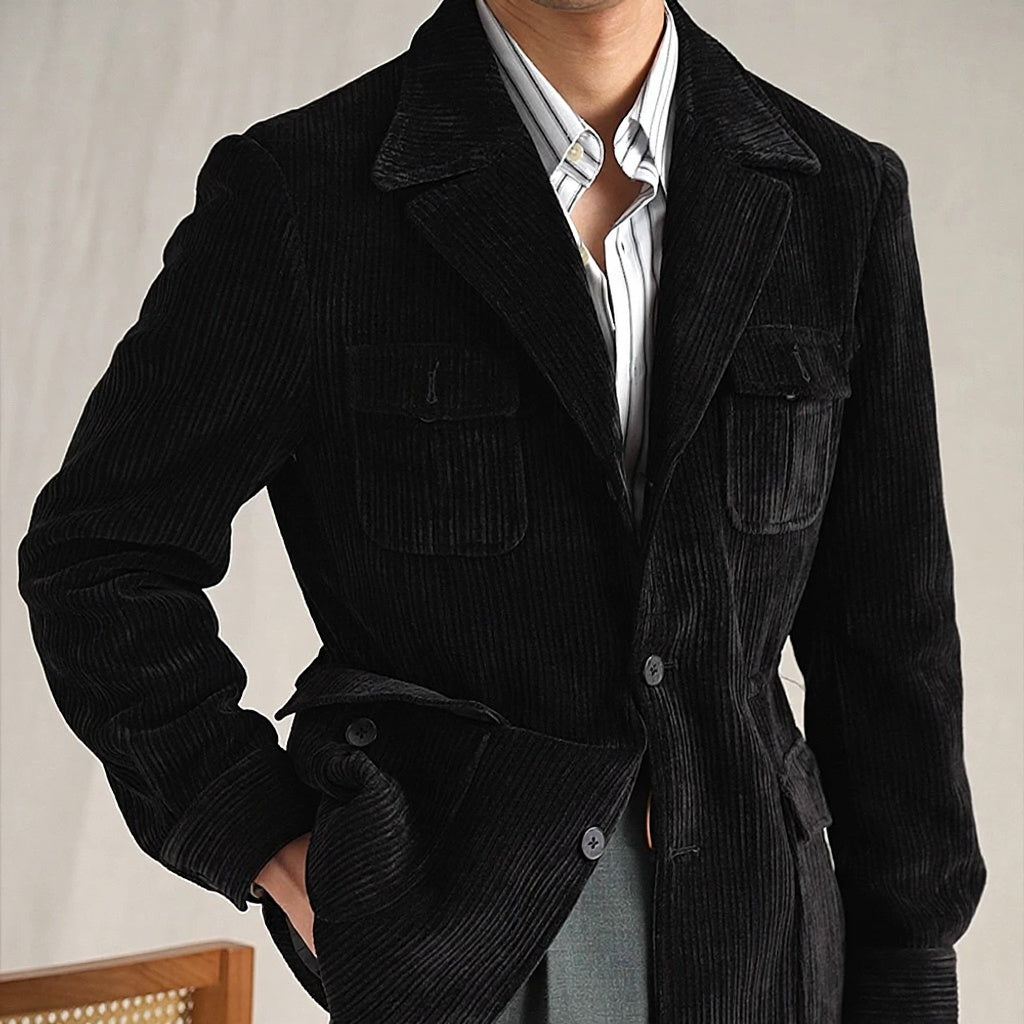 Men's Italian Retro Chenille Fleece Hunting Jacket - BRABION
