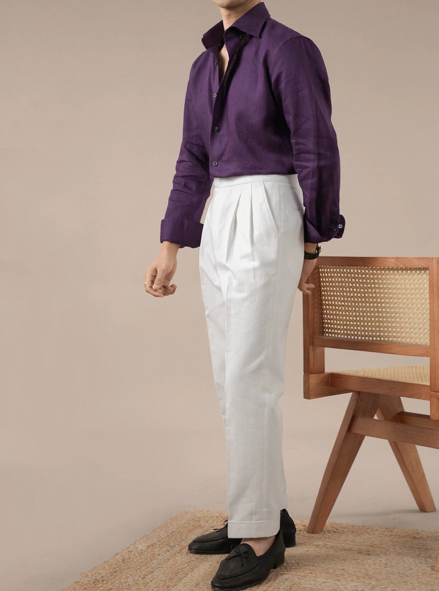 Italian Style Mens V-Neck Breathable Shirt