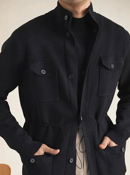 Men's Knit Hunting Stand Collar Jacket