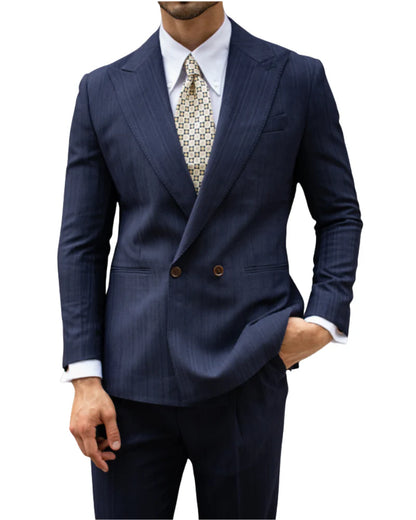 Men’s Salzburg Navy Double-Breasted Suit
