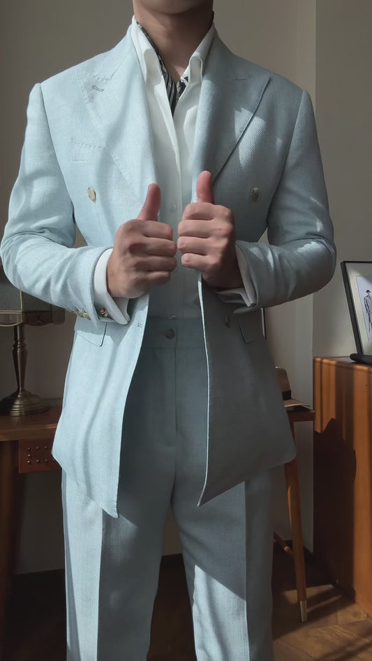 Men’s Mykonos Mist Double-Breasted Suit