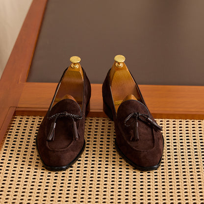 Suede Tassel Dress Loafers BRABION
