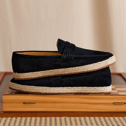 Sheepskin Suede Espadrille Penny Loafers BRABION
