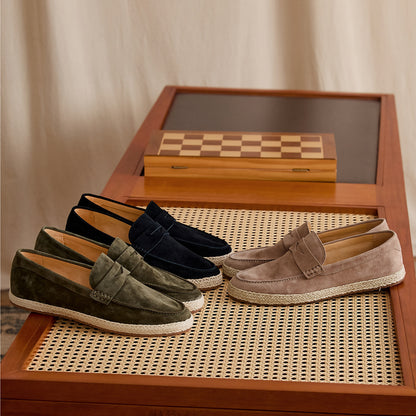 Sheepskin Suede Espadrille Penny Loafers BRABION