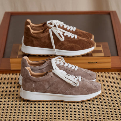 Sheepskin Suede Panelled Low-Profile Sneakers BRABION