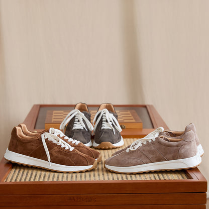 Sheepskin Suede Panelled Low-Profile Sneakers BRABION