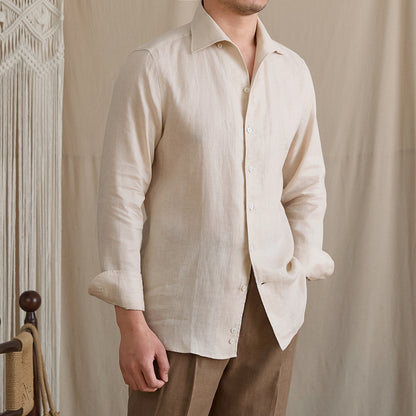 Linen Cutaway Collar Shirt
