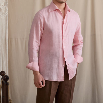 Linen Cutaway Collar Shirt