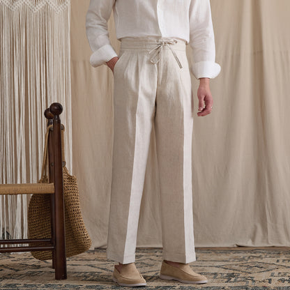 Pleated Linen Wide Pants BRABION