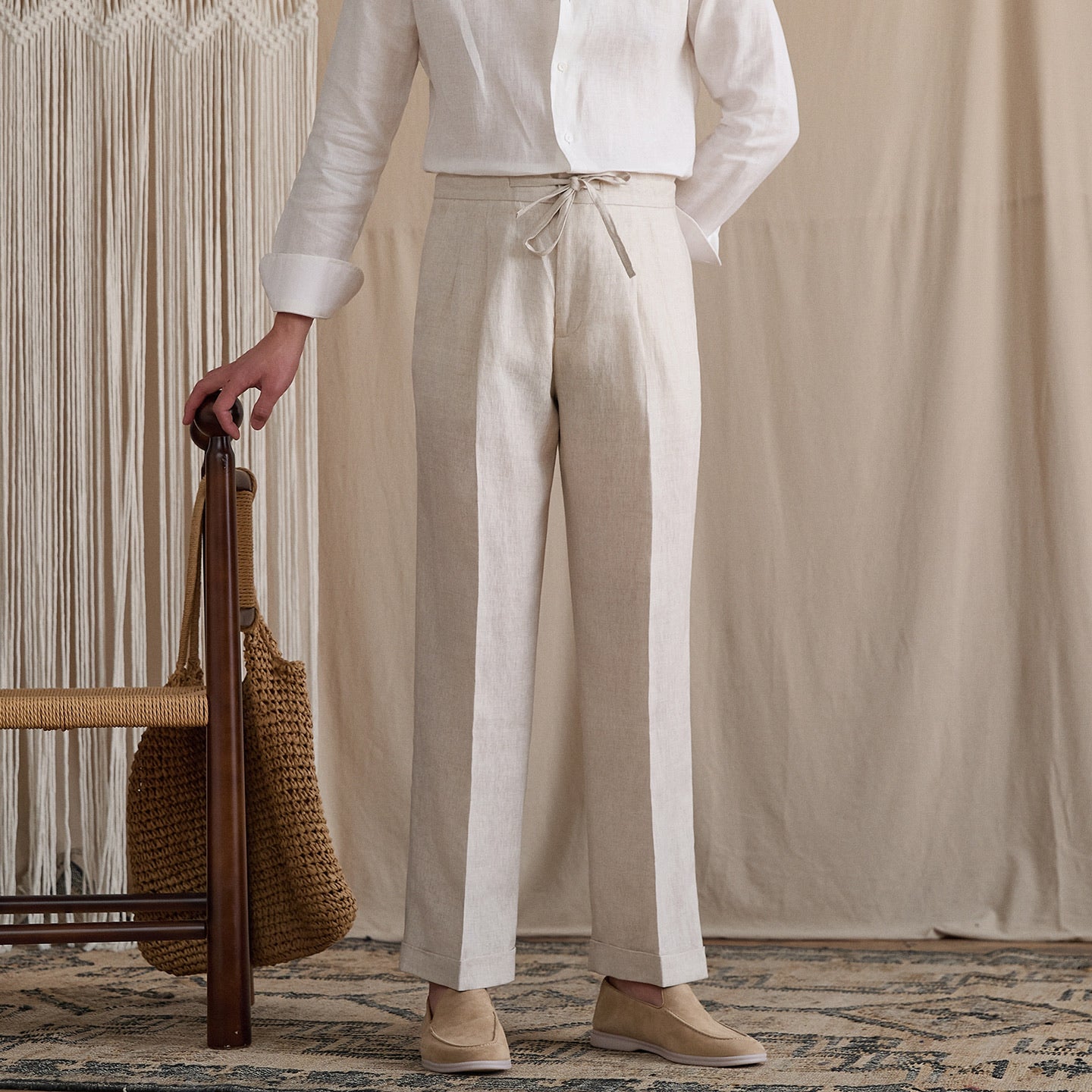 Pleated Linen Wide Pants BRABION