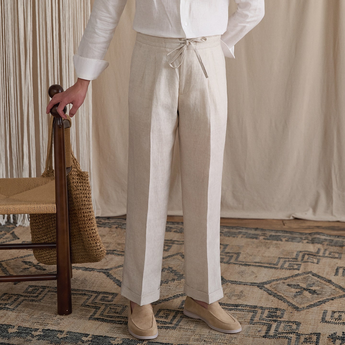 Pleated Linen Wide Pants BRABION