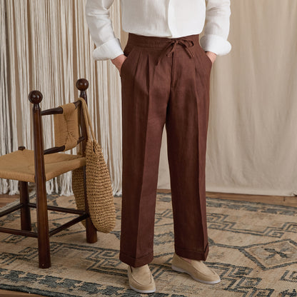 Pleated Linen Wide Pants BRABION