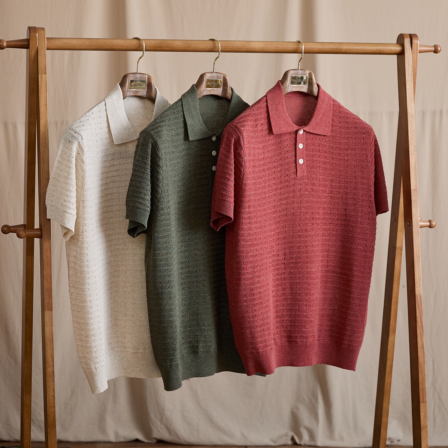 Pointelle Openwork Knit Polo