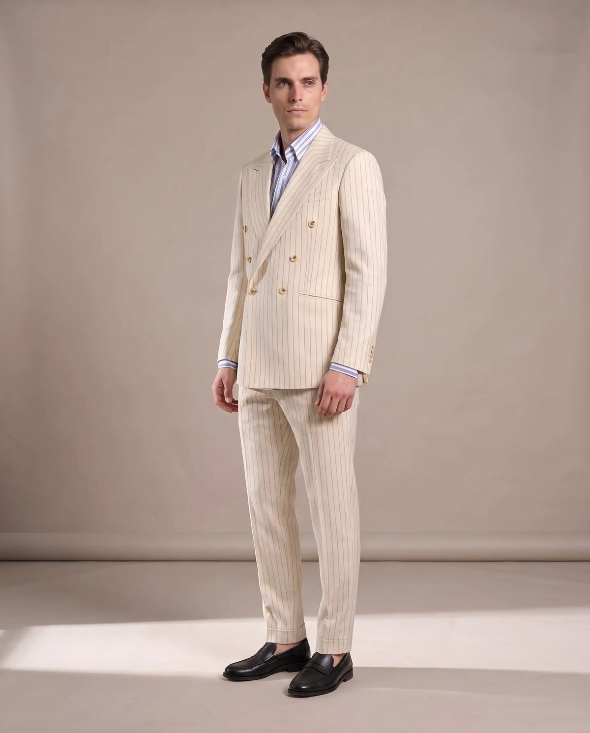 Men's Napoli Pinstripe Double-Breasted Suit