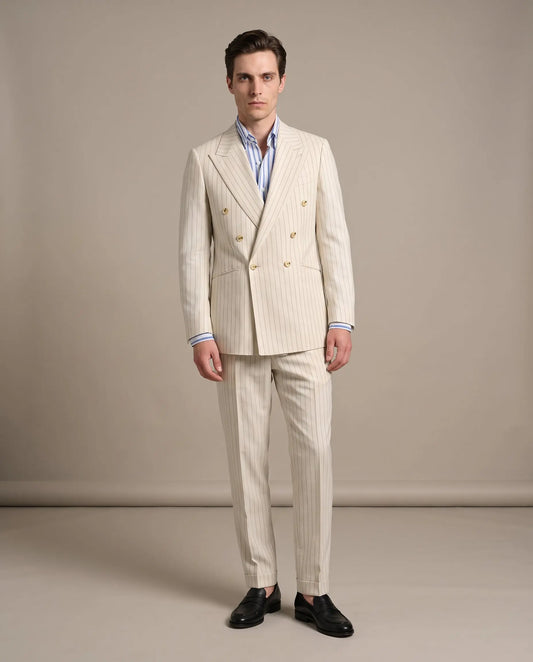 Men's Napoli Pinstripe Double-Breasted Suit