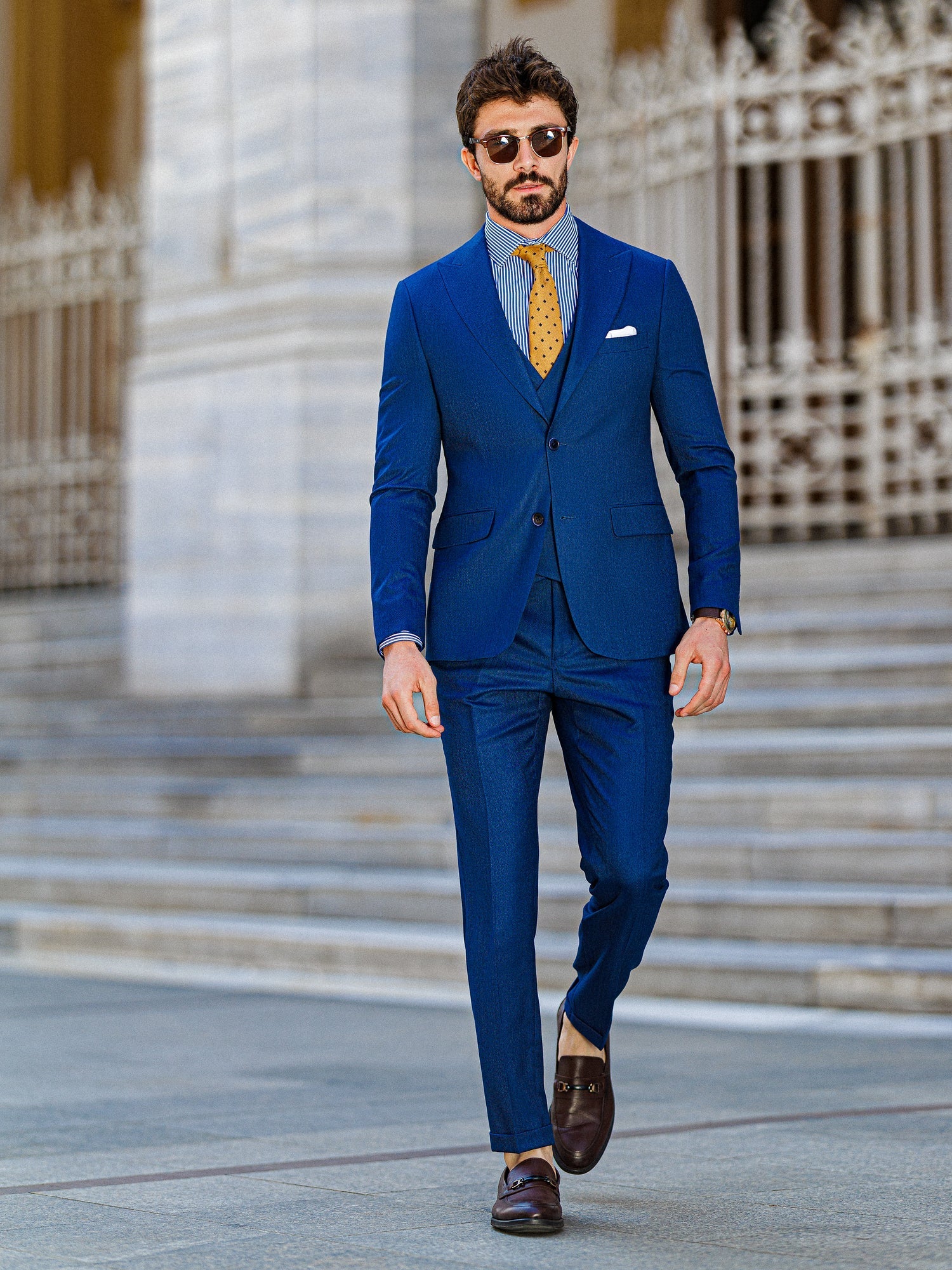 Blue Slim-Fit Suit 3-Piece VIOSSI