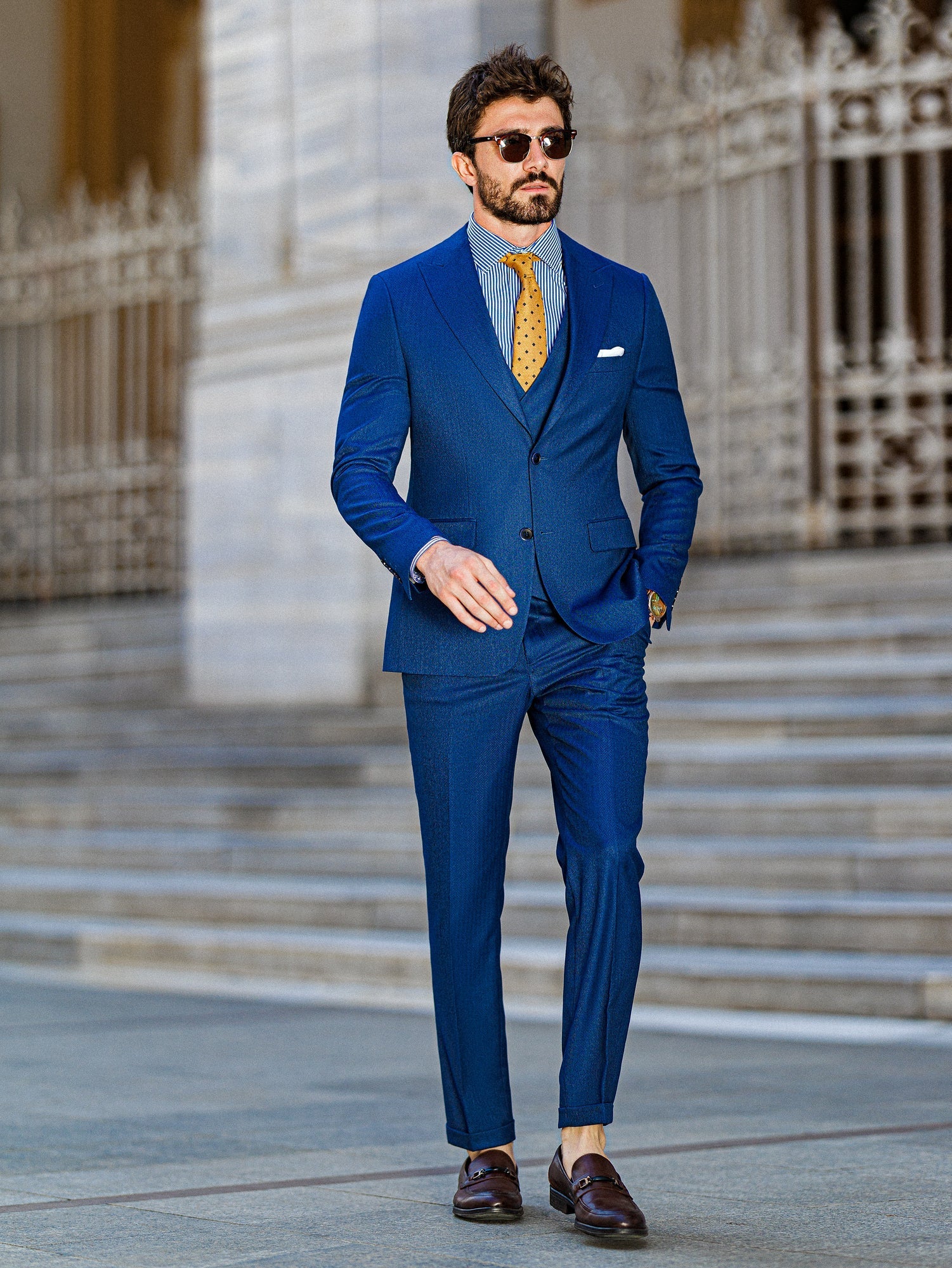 Blue Slim-Fit Suit 3-Piece VIOSSI