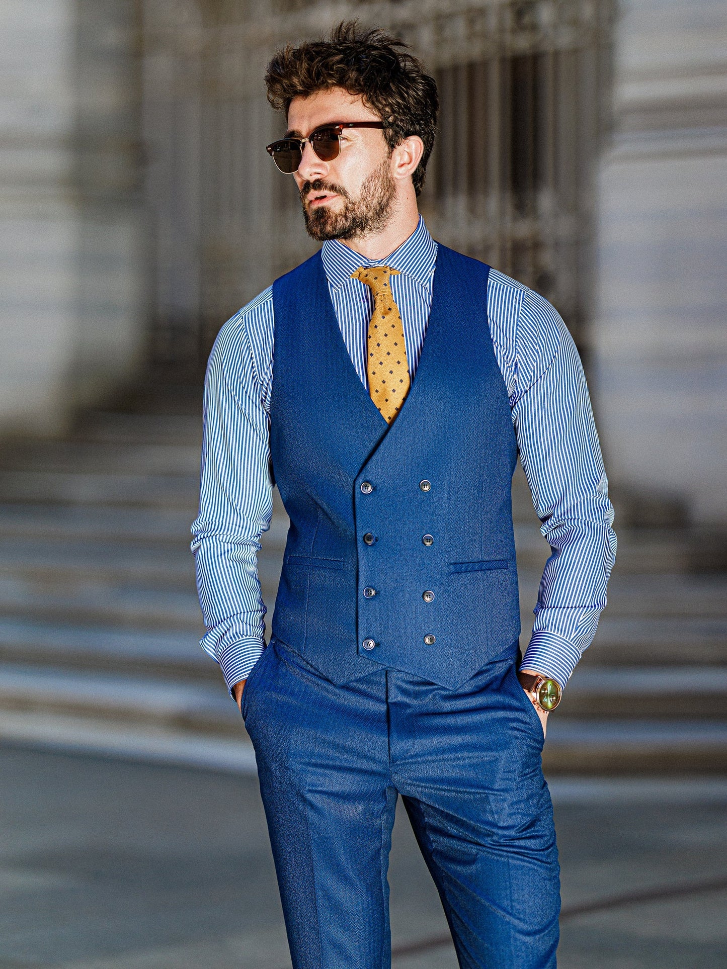 Blue Slim-Fit Suit 3-Piece VIOSSI