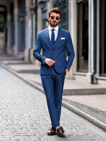 Navy Slim-Fit Suit 3-Piece VIOSSI