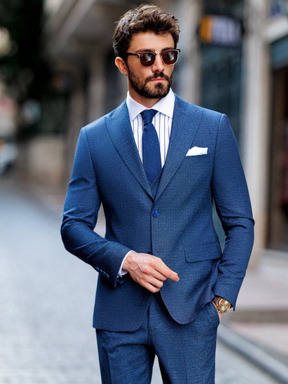 Navy Slim-Fit Suit 3-Piece VIOSSI