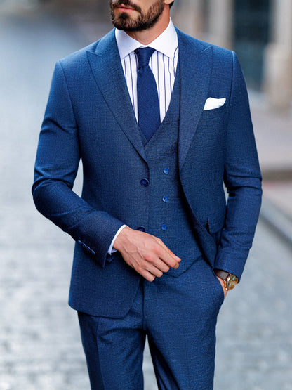 Navy Slim-Fit Suit 3-Piece VIOSSI