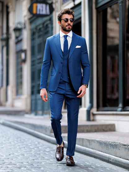 Navy Slim-Fit Suit 3-Piece VIOSSI