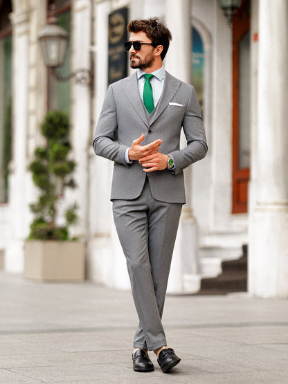 Grey Slim-Fit Suit 3-Piece VIOSSI