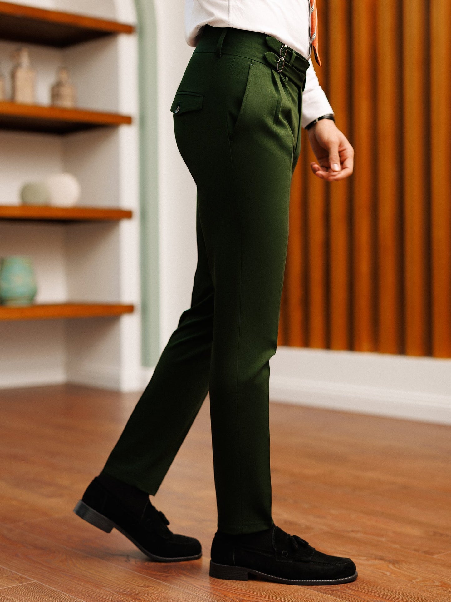 Dark Green Slim-Fit Pants VIOSSI